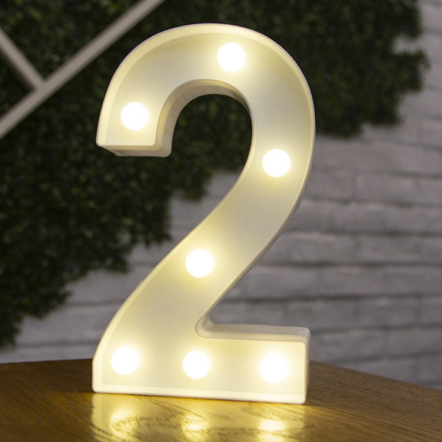 Alphabet Letter LED Lights Luminous Number