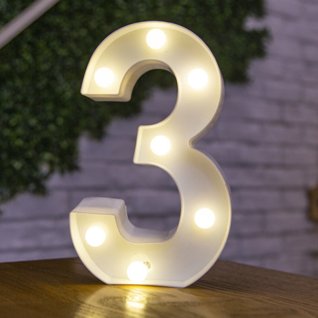 Alphabet Letter LED Lights Luminous Number