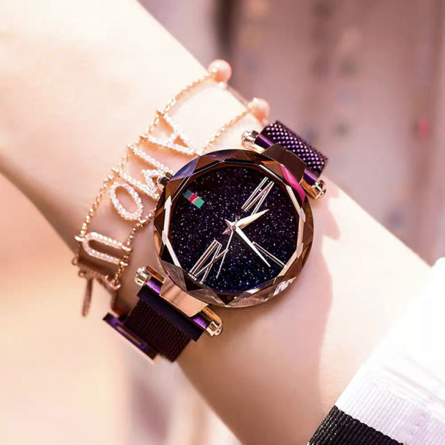 Simple Rose Gold Mesh Luxury  Watch