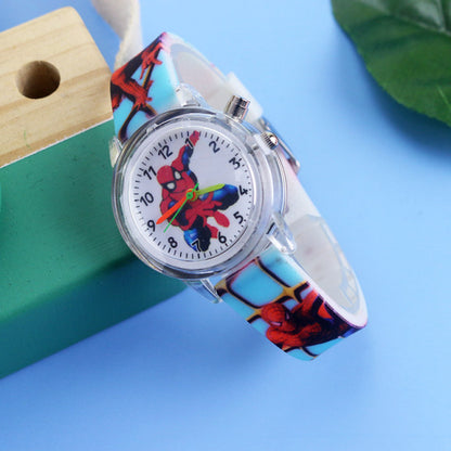 Cartoon Princess Kids Watches Girls Color Light Source Silicone