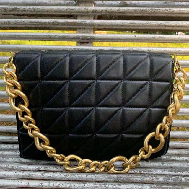 Thick Chain Quilted Shoulder Purses And Handbag