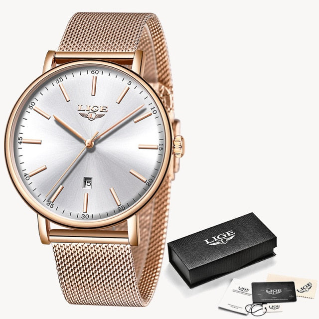 Gold Watch Ladies Creative Steel