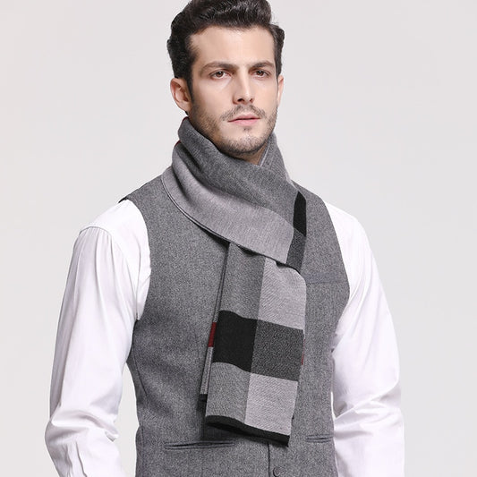 Classic Warm Plaid Man Scarf