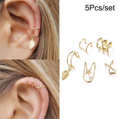 Bohemian Gold Color Ear Cuffs Leaf Clip