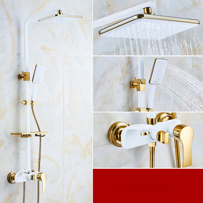 White Gold Bathroom Shower System