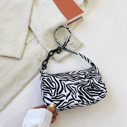 Animal Pattern Print Canvas Shoulder Underarm Bag