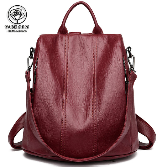 Waterproof Anti-theft Leather Backpacks Bag