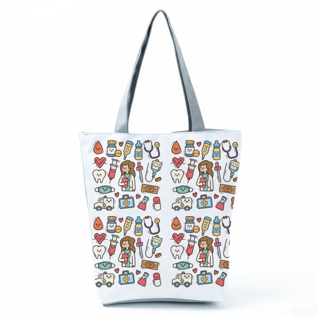 Cartoon Dentist Nurse Handbags