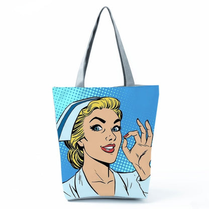 Cartoon Dentist Nurse Handbags