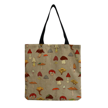 Bright Colors Cartoon Mushroom Printed Bag