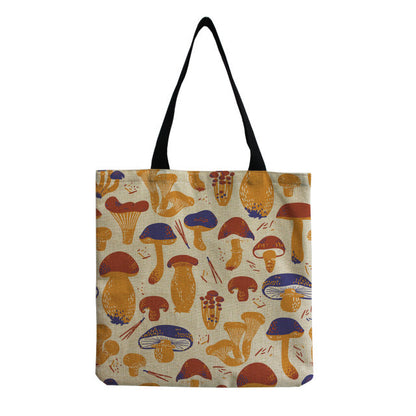 Bright Colors Cartoon Mushroom Printed Bag