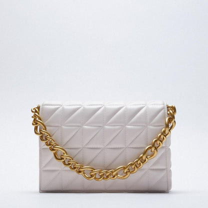 Thick Chain Quilted Shoulder Purse