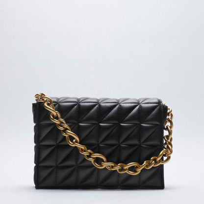 Thick Chain Quilted Shoulder Purse