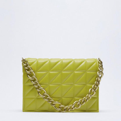 Thick Chain Quilted Shoulder Purse