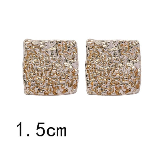 Square Earrings Irregular Stud