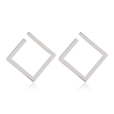 Square Earrings Irregular Stud