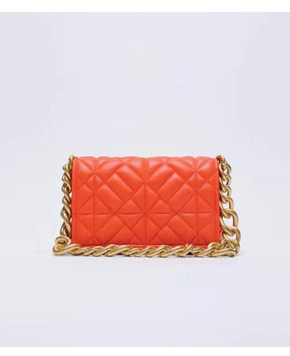 Thick Chain Quilted Shoulder Purse