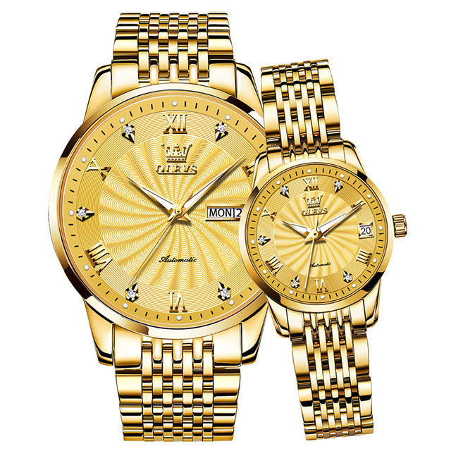 Luxury Gold Couple Watch