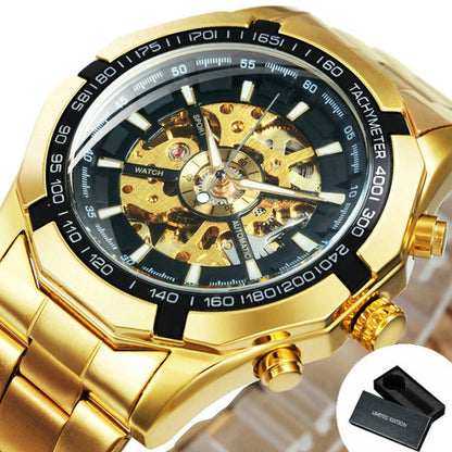 Skeleton Automatic Mechanical Watch Gold