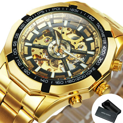 Skeleton Automatic Mechanical Watch Gold