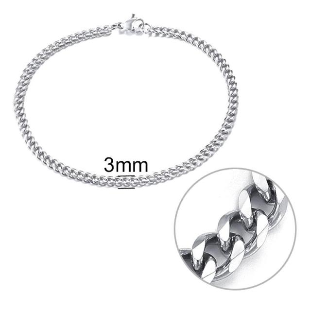 Chain Bracelet Stainless Steel Curb Cuban