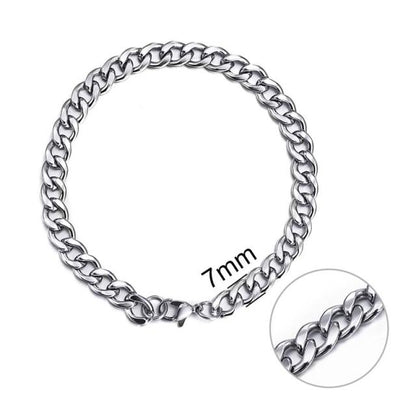 Chain Bracelet Stainless Steel Curb Cuban