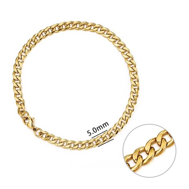 Chain Bracelet Stainless Steel Curb Cuban