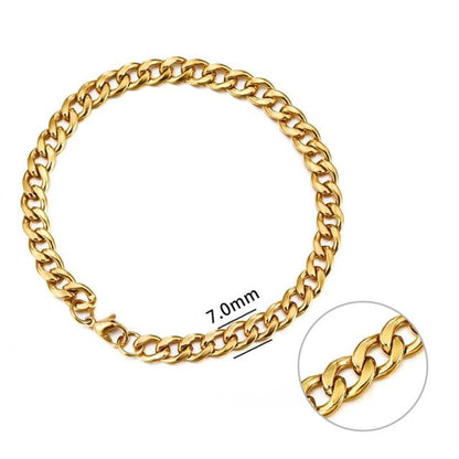 Chain Bracelet Stainless Steel Curb Cuban