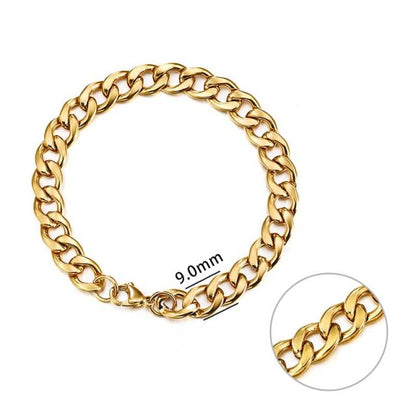 Chain Bracelet Stainless Steel Curb Cuban