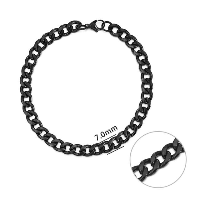 Chain Bracelet Stainless Steel Curb Cuban