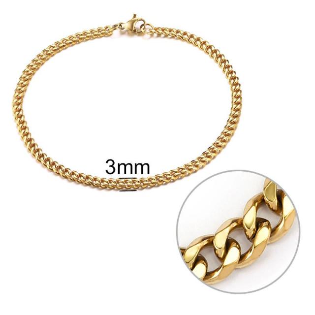 Chain Bracelet Stainless Steel Curb Cuban