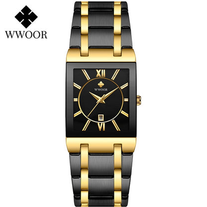 Gold Watch Men Square Watch