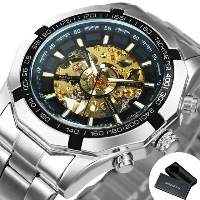 Skeleton Automatic Mechanical Watch Gold