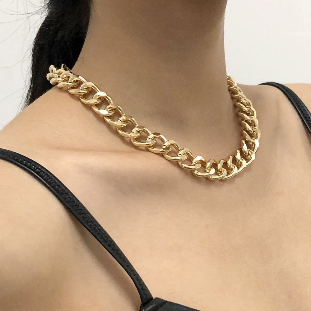 Big Necklace for Twist Gold Silver Color