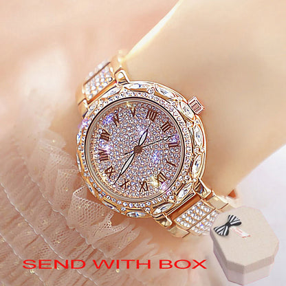 Bracelet Watch Stainless Steel Rhinestone Crystal