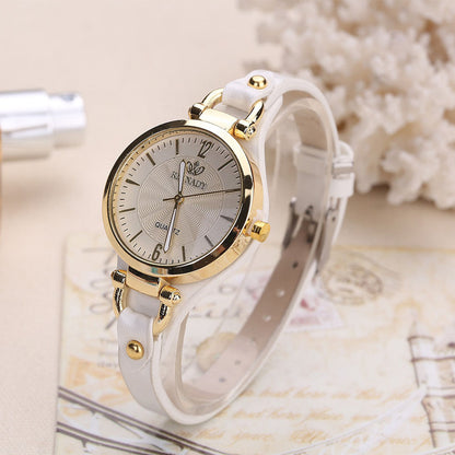 Round Dial Rivet PU Leather Strap watch