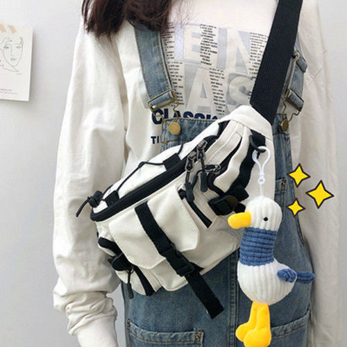 Harajuku Techwear Canvas Sling Bag