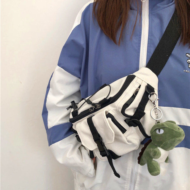 Harajuku Techwear Canvas Sling Bag