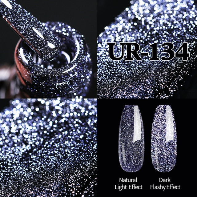 Reflective Glitter UV Gel Nail Polish Rose