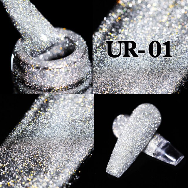 Reflective Glitter UV Gel Nail Polish Rose