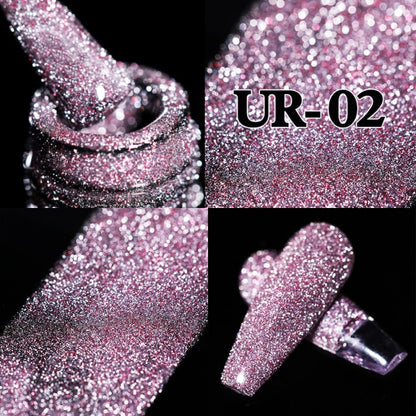 Reflective Glitter UV Gel Nail Polish Rose