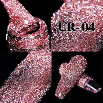 Reflective Glitter UV Gel Nail Polish Rose