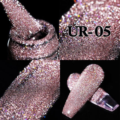 Reflective Glitter UV Gel Nail Polish Rose