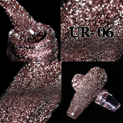 Reflective Glitter UV Gel Nail Polish Rose