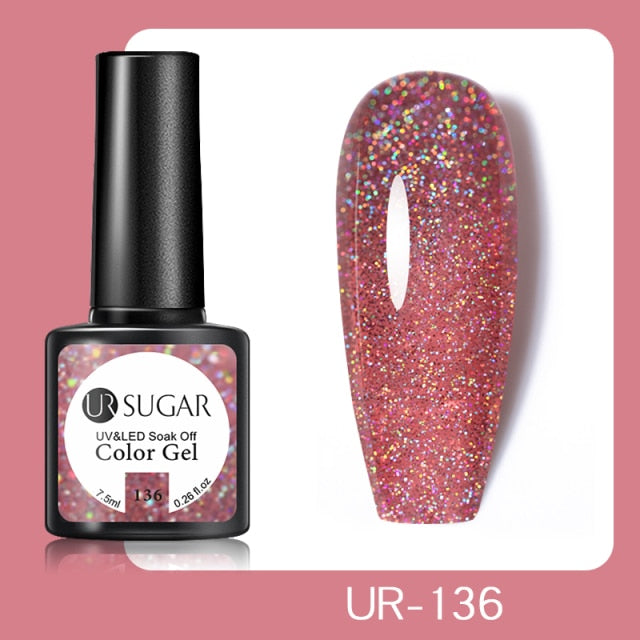 Reflective Glitter UV Gel Nail Polish Rose