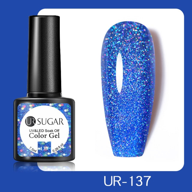 Reflective Glitter UV Gel Nail Polish Rose