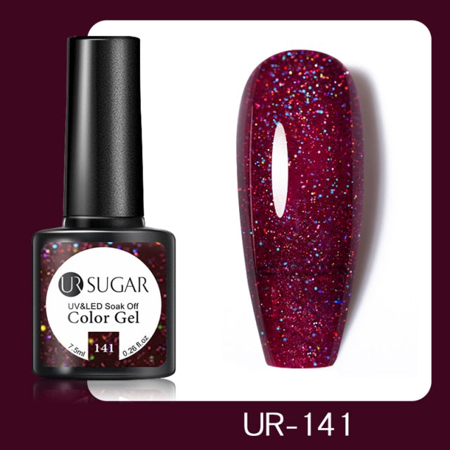 Reflective Glitter UV Gel Nail Polish Rose