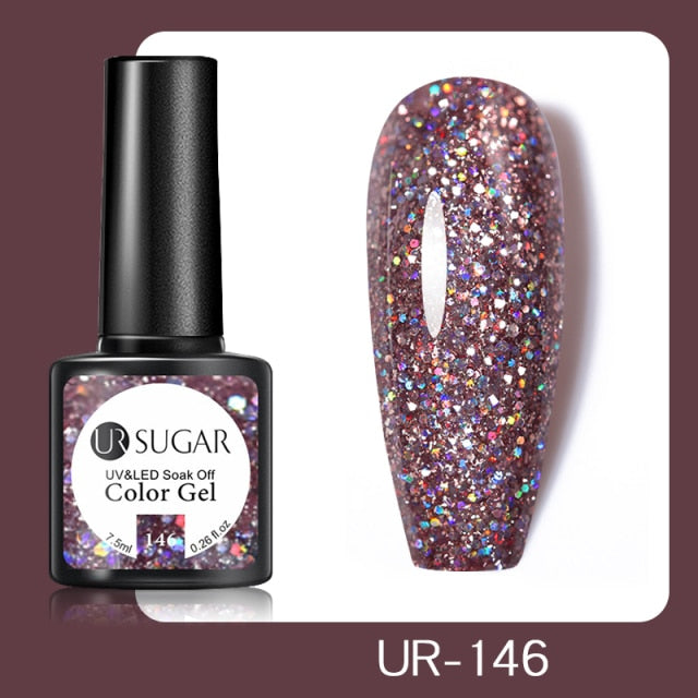 Reflective Glitter UV Gel Nail Polish Rose