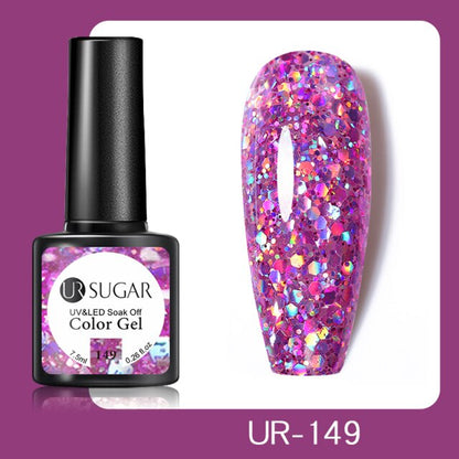 Reflective Glitter UV Gel Nail Polish Rose