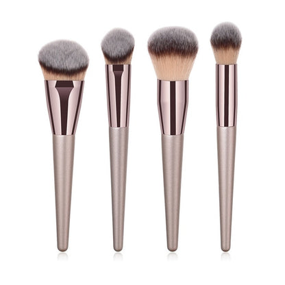 Champagne makeup brushes set for cosmetic